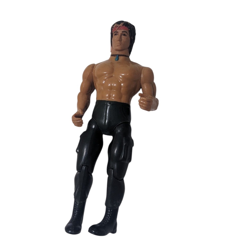 Anabasis Action Figure Toy Muscular Man Black Pants Red Headband 1985